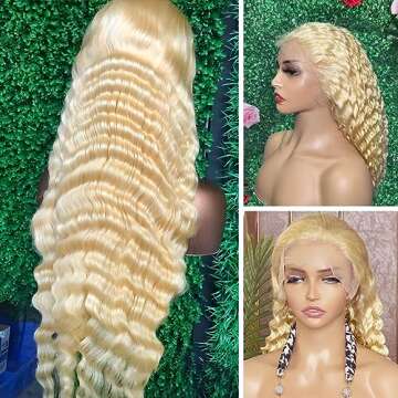 FABEAUTY 613 Lace Front Wig Human Hair 13x4 Deep Wave Blonde Lace Front Wigs Human Hair 180% Density...