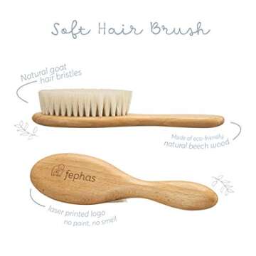 Gentle Wooden Baby Hairbrush for Newborns and Toddlers