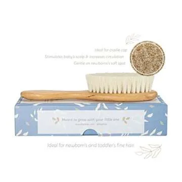 Gentle Wooden Baby Hairbrush for Newborns and Toddlers