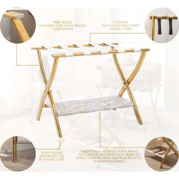 Winsihams Deluxe Luggage Rack for Guest Room - Elevate Your Travel Style and Wow Your Guests!