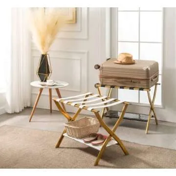 Winsihams Deluxe Luggage Rack for Guest Room - Elevate Your Travel Style and Wow Your Guests!