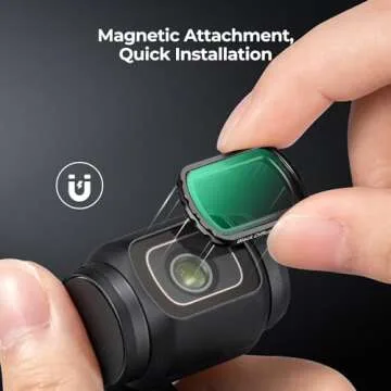 K&F Concept Magnetic Black Diffusion 1/4 Filter for DJI Osmo Pocket 3, Creative Mist Cinematic Effect Filters for Osmo Pocket 3 Creator Combo