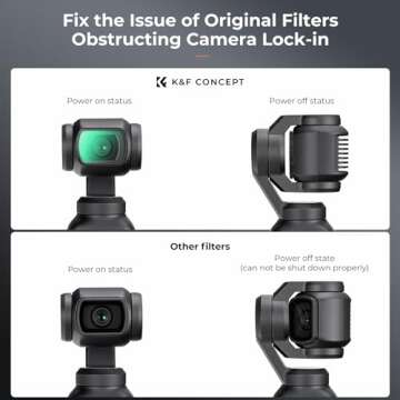 K&F Concept Magnetic Black Diffusion 1/4 Filter for DJI Osmo Pocket 3, Creative Mist Cinematic Effect Filters for Osmo Pocket 3 Creator Combo
