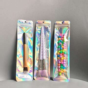 Holographic Beadable Pen Bags | Resealable & Clear 100pcs