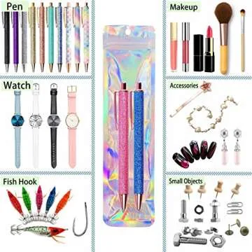Holographic Beadable Pen Bags | Resealable & Clear 100pcs