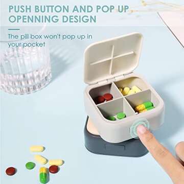 Small Pill Case, Cute Pill Box - Acedada Travel Daily Pill Organizer, Portable Pretty Pill Container...