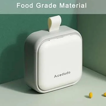 Small Pill Case, Cute Pill Box - Acedada Travel Daily Pill Organizer, Portable Pretty Pill Container for Purse Pocket, Compact Medicine Holder for Vitamins, Fish Oils, Supplements, White