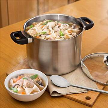 IQCWOOD Spoons, 8 Pieces Stainless Steel Korean Spoons,8.5 Inch Soup Spoons, Korean Spoon with Long Handles, Rice Spoon, Asian Soup Spoon for Home, Kitchen, or Restaurant