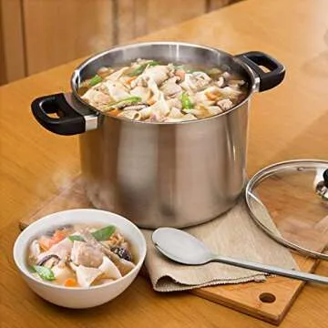 IQCWOOD Spoons, 8 Pieces Stainless Steel Korean Spoons,8.5 Inch Soup Spoons, Korean Spoon with Long Handles, Rice Spoon, Asian Soup Spoon for Home, Kitchen, or Restaurant