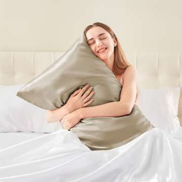 BEDELITE Satin Pillowcase for Hair and Skin, Super Soft and Cooling Similar to Silk Pillow Cases 2 P...