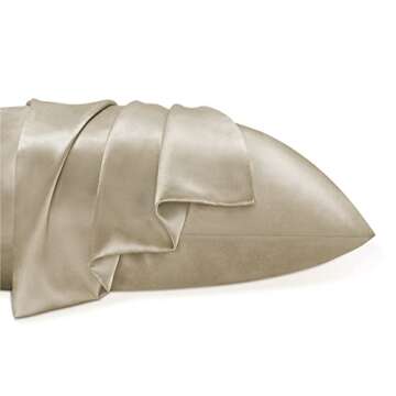 BEDELITE Satin Pillowcase for Hair and Skin, Super Soft and Cooling Similar to Silk Pillow Cases 2 Pack with Envelope Closure, Gift for Women Men(20"x40" King Size, Taupe)