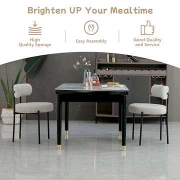 AISALL Light Grey Dining Chairs Set of 2 Modern Comfort