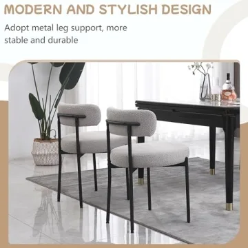 AISALL Light Grey Dining Chairs Set of 2 Modern Comfort