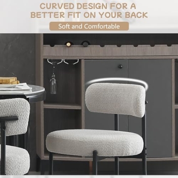 AISALL Light Grey Dining Chairs Set of 2 Modern Comfort