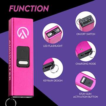 Compact AIMHUNTER Mini Volt Stun Gun for Women