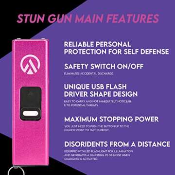 Compact AIMHUNTER Mini Volt Stun Gun for Women