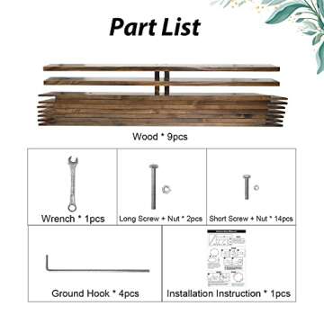 Aierden Wedding Arch 7.2FT, Heptagonal Wood Wedding Arches for Ceremony, Wedding Arbor Backdrop Stand for Garden Wedding,Parties, Outdoor, Backdrops, Garden Decorations,Wooden Arch Rustic Decorations