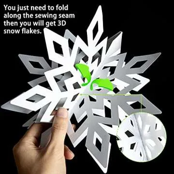 Christmas Hanging Snowflakes 3D Paper Snowflakes Christmas Tree Decorations Hanging Snowflake Decorations for Winter Wonderland Christmas Indoor Outdoor Holiday Decor (36, White)