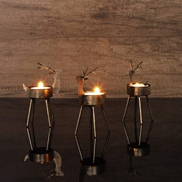 Juegoal Reindeer Tealight Candle Holders Set of 6