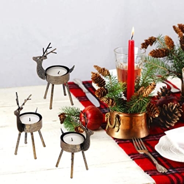 Juegoal Reindeer Tealight Candle Holders Set of 6