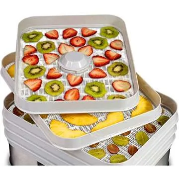 6 Pack Silicone Dehydrator Sheets,Non-stick Food Fruit Dehydrator Mats Reusable Steamer Mesh Mat for Fruit Dryer (6, 14 x 14 inch)