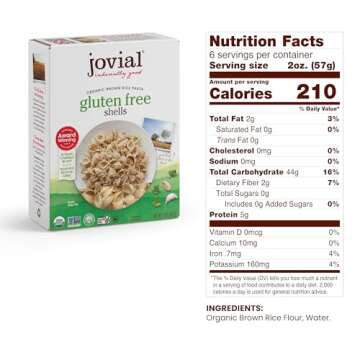 Jovial Whole Grain Brown Rice Shells Pasta - Pasta Shells, Shell Pasta, Whole Grain Pasta, Organic P...