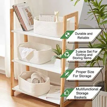 OIAHOMY Cotton Rope Storage Baskets - Versatile and Stylish