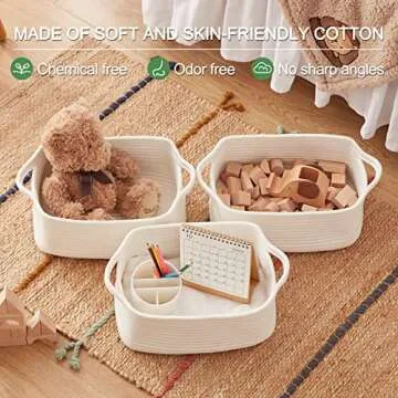OIAHOMY Cotton Rope Storage Baskets - Versatile and Stylish