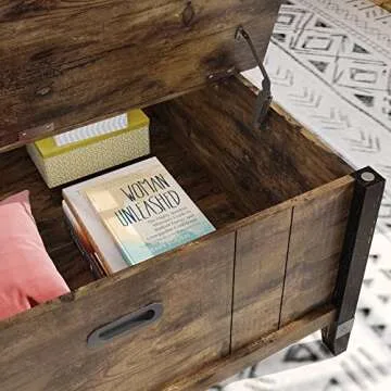 Bestier Farmhouse Coffee Table with Hidden Storage