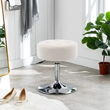 DUHOME Height Adjustable PU Leather Vanity Stool for All Rooms