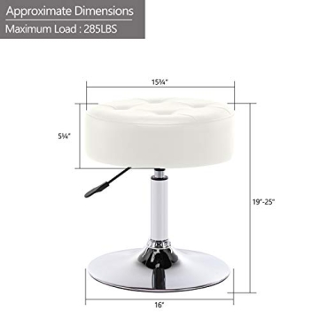 DUHOME Height Adjustable PU Leather Vanity Stool for All Rooms