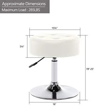 DUHOME Height Adjustable PU Leather Vanity Stool for All Rooms