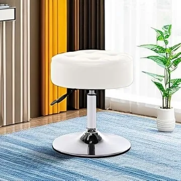 DUHOME Height Adjustable PU Leather Vanity Stool for All Rooms