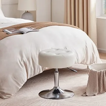 DUHOME Height Adjustable PU Leather Vanity Stool for All Rooms