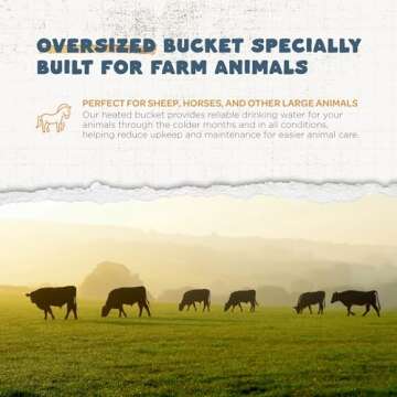 Farm Innovators 24 Quart Plastic Flat Back Heated Bucket with Metal Handle, Built In Thermostat, and Hidden Cord Compartment, 120 Watt