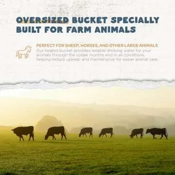 Farm Innovators 24 Quart Plastic Flat Back Heated Bucket with Metal Handle, Built In Thermostat, and Hidden Cord Compartment, 120 Watt