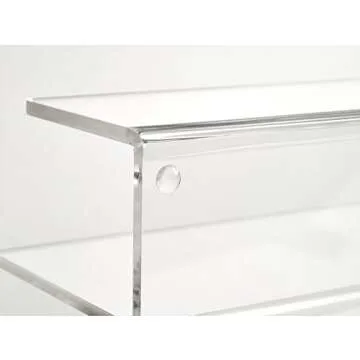 Unum Crystal Clear Acrylic Desktop File Sorter Holder - Lucite Mail, Paper, Folder, Letter Organizer – Makeup Palette Organizer - Thick Cast Acrylic 9" x 6.75" x 6.5"