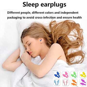 Earplugs for Sleeping Noise Cancelling, Reusable Ear Plugs– Super Soft, Silicone Ear Plug, for Sleeping 8 Pairs, Swimming, Snoring, Concerts, Work, Noisy Places (8 Colors)