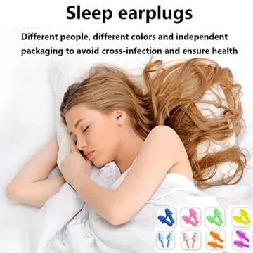 Earplugs for Sleeping Noise Cancelling, Reusable Ear Plugs– Super Soft, Silicone Ear Plug, for Sleeping 8 Pairs, Swimming, Snoring, Concerts, Work, Noisy Places (8 Colors)