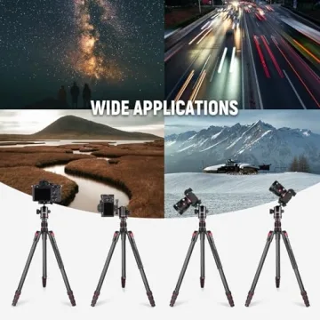 Lightweight NEEWER Carbon Fiber Tripod for DSLR & Smartphone