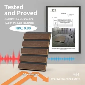 Art3d 2-Pack Acoustic Wood Slat Wall Panels for Interior Decor, 3D Fluted Sound Absorbing Wood Paneling for Accent Wall Ceiling Kitchen Living Room Bedroom Office, 47.2 x 23.6 inch Dark Walnut