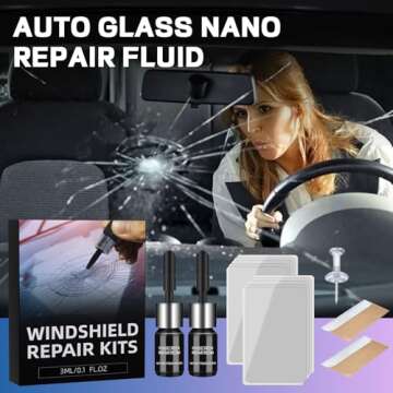 Windshield Crack Repair Kit, 2025 Upgrade 2 Bottles Nano Glass Crack Repair Liquid Quick Windshield Repair for Chips and Cracks, Bulls-Eye and Star-Shaped Crack-deepblack