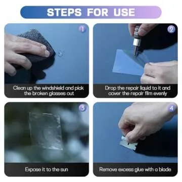 Windshield Crack Repair Kit, 2025 Upgrade 2 Bottles Nano Glass Crack Repair Liquid Quick Windshield Repair for Chips and Cracks, Bulls-Eye and Star-Shaped Crack-deepblack