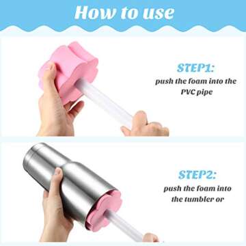 Saintrygo 12 Pieces Cup Turner Foam Set Tumbler Tuner Foam 4 Colors Cup Turner Inserts Accessories Cup Spinner Sponge for DIY Cups Water Bottles, 1.57/ 2.83/ 3.74 Inch in Diameter