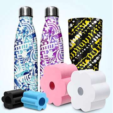 Saintrygo 12 Pieces Cup Turner Foam Set Tumbler Tuner Foam 4 Colors Cup Turner Inserts Accessories Cup Spinner Sponge for DIY Cups Water Bottles, 1.57/ 2.83/ 3.74 Inch in Diameter