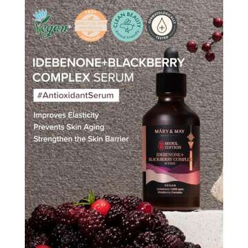 Mary&May SEOUL EDITION Idebenone Blackberry Complex Serum - Korean Anti Aging Face Serum for Skin El...