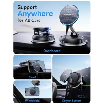 15W MagSafe Car Mount | Strong Suction & Fast Charging