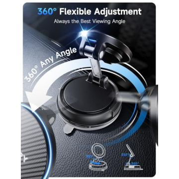 15W MagSafe Car Mount | Strong Suction & Fast Charging