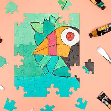 Juvale 36 Pack Blank Puzzles to Draw On, 8.5x11 Make Your Own Jigsaw Puzzle for Kids DIY, Arts and Crafts Projects (48 Pieces Each)