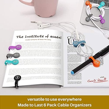 SUNFICON Magnetic Cord Organizers - 6 Pack Silicone Clips